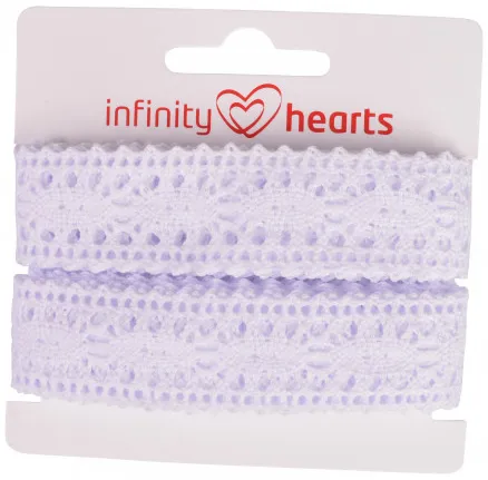 Infinity Hearts Blondebånd Polyester 25mm 01 Hvit - 5m