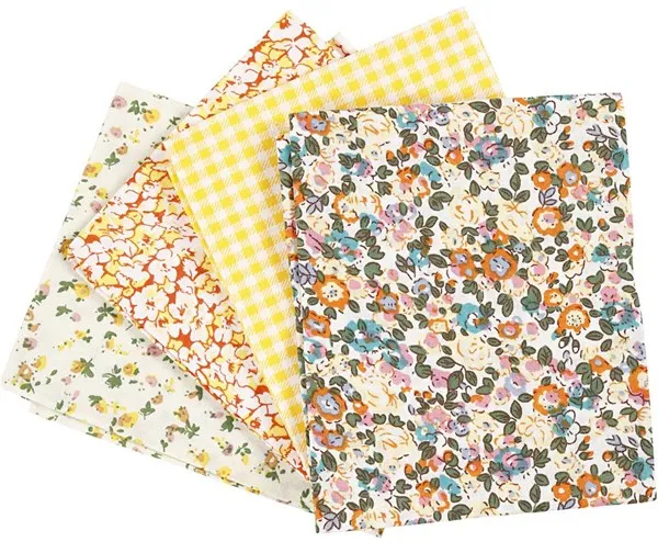 Creativ Company Patchwork-stoff Gul 45x55cm 4 stk.