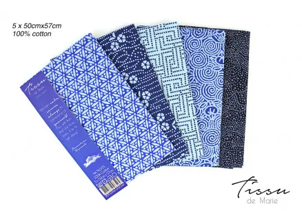 Tissu de Marie Fat Quarter Safir 50x57cm - 5 stk.