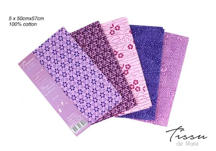 Tissu de Marie Fat Quarter Amethyst 50x57cm - 5 stk.