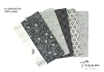 Tissu de Marie Fat Quarter Natur 50x57cm - 5 stk.