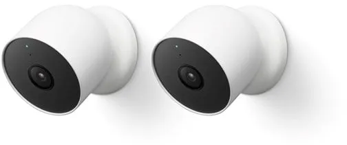 Google Nest Cam - Batteridrevet utendørs/innendørs sikkerhetskamera, 2-pakning